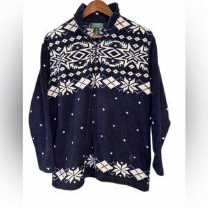 Lauren Ralph Lauren Classic Navy Ski Style Cozycore Fleece Quarter-Zip Size P/S